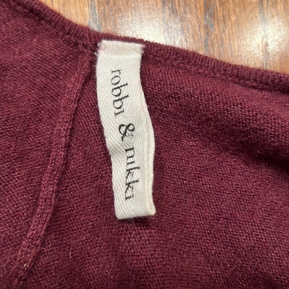 Robbi & Nikki Burgundy Shawl Cape With Fringe In Wool Blend Long And Soft O/S - Picture 6 of 7